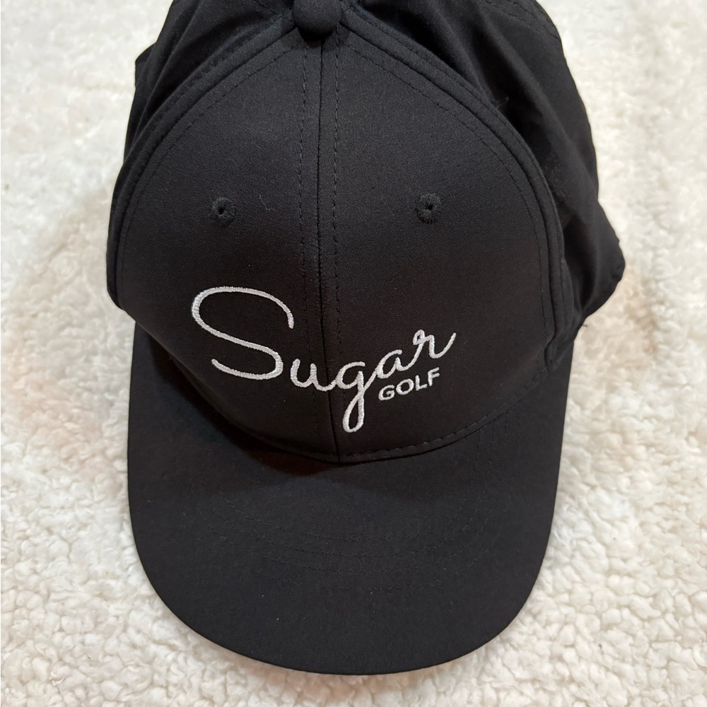 Sugar Black Baseball Hat with Embroidered Logo